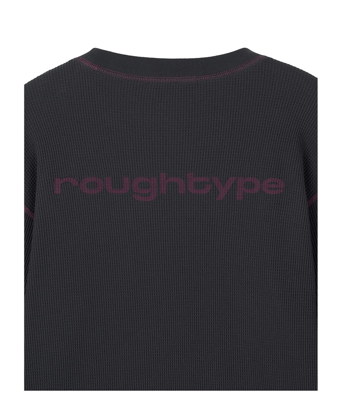 로타입(ROUGHTYPE) Line Point Overfit Waffle T-shirt - Charcoal
