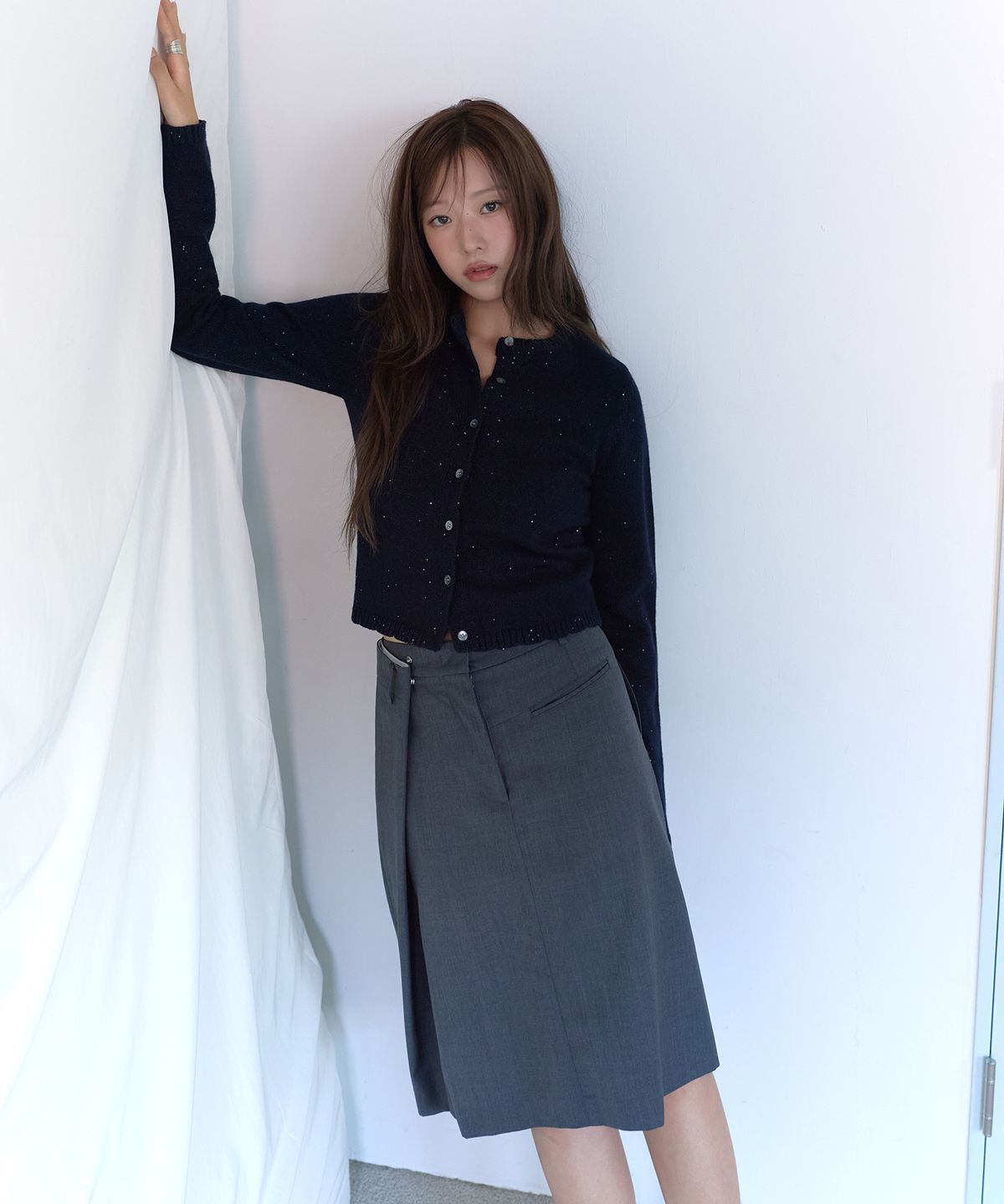 라피네아뜰리에(RAFFINE ATELIER) 시퀸 숏 가디건