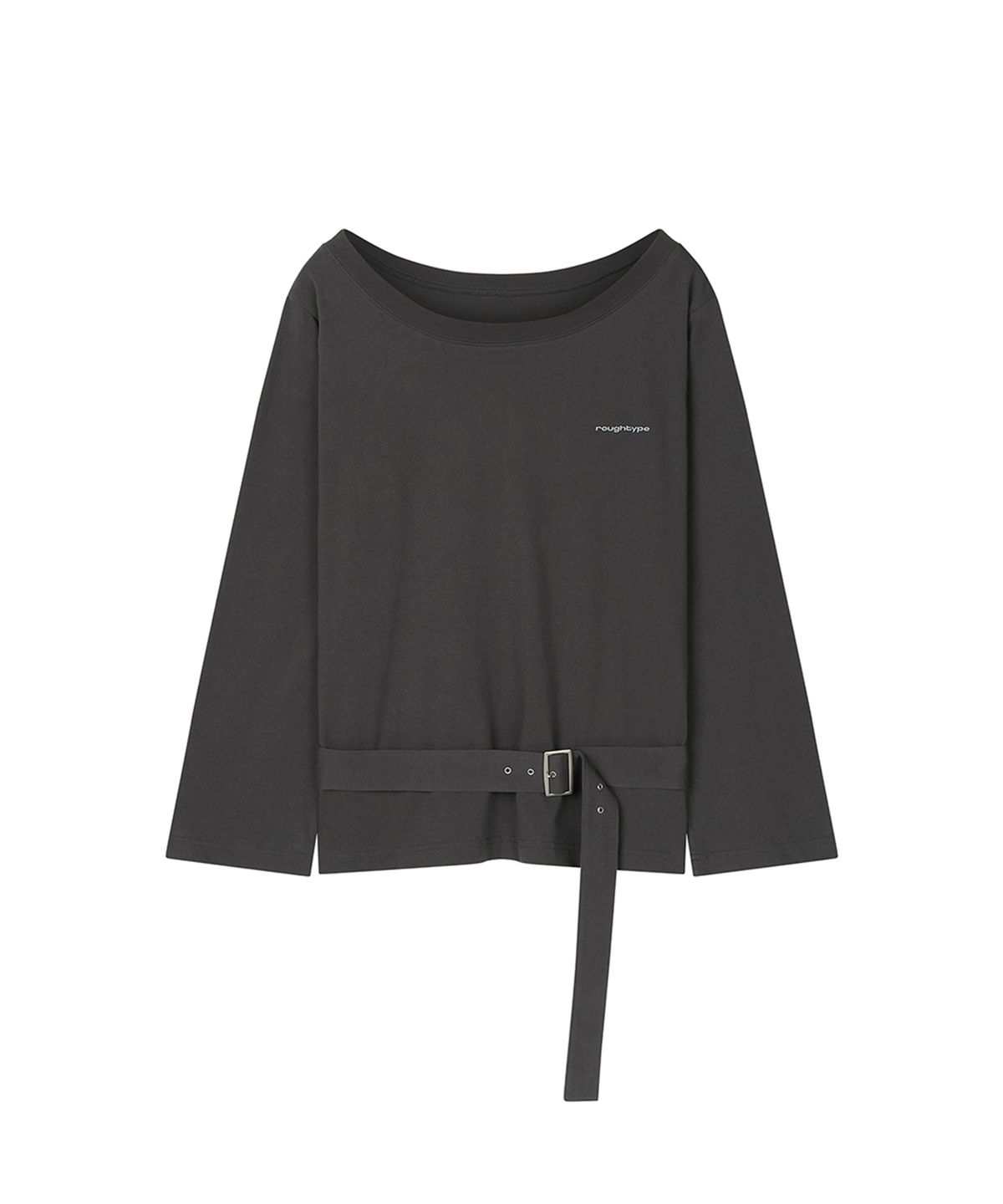 로타입(ROUGHTYPE) Square Buckle Belted Long Sleeve - Charcoal
