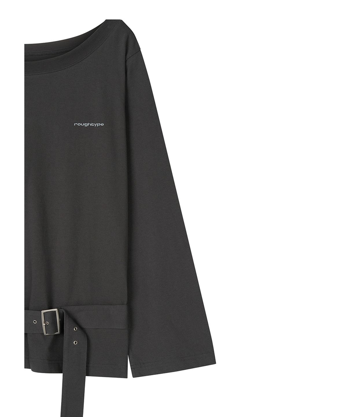 로타입(ROUGHTYPE) Square Buckle Belted Long Sleeve - Charcoal