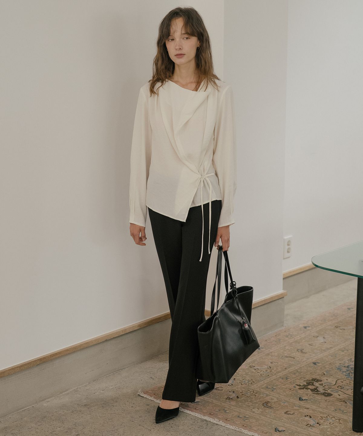 틸아이다이(TILL I DIE) Soft leather oversized shoulder bag [TIFA06AH04]_Black