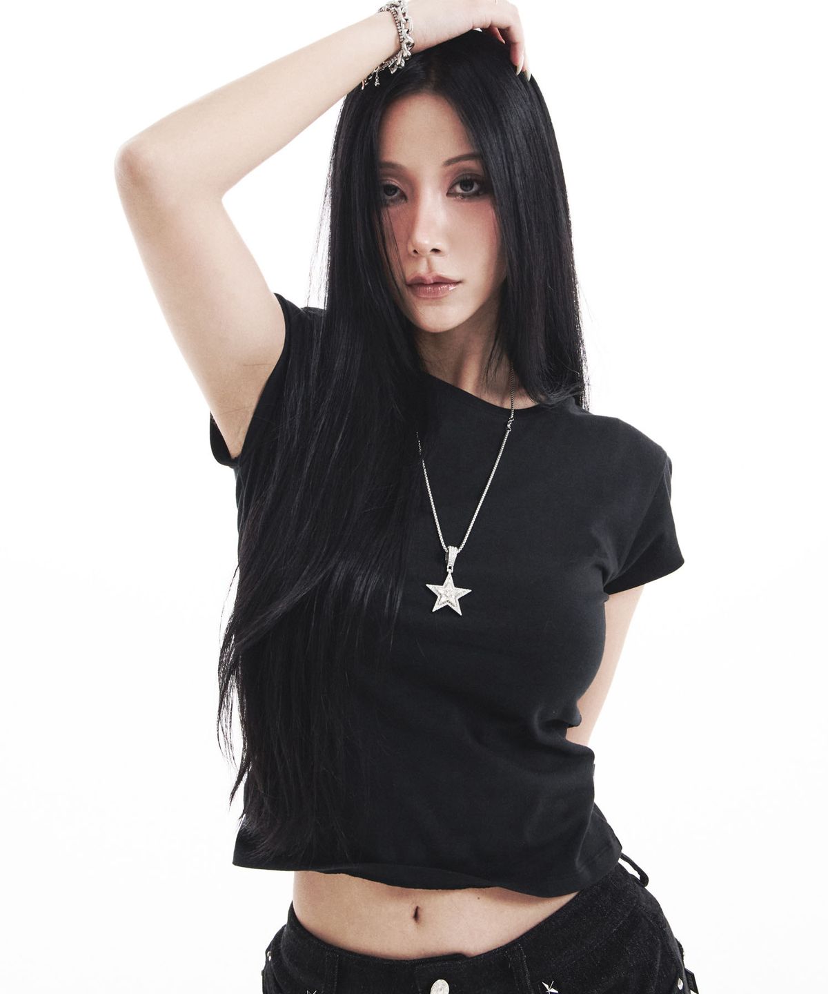 시데라(SIDERA) Sidera Slim Fit Cotton T-shirt [Black]