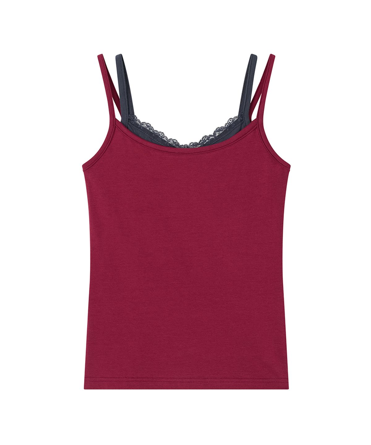 로타입(ROUGHTYPE) Double Layered Lace Sleeveless - Wine