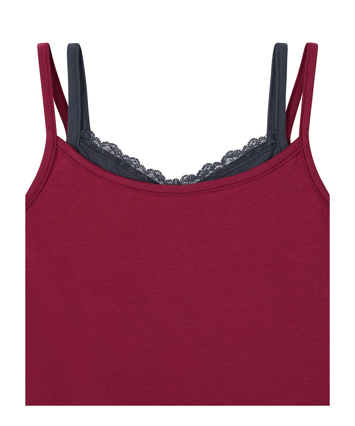 로타입(ROUGHTYPE) Double Layered Lace Sleeveless - Wine