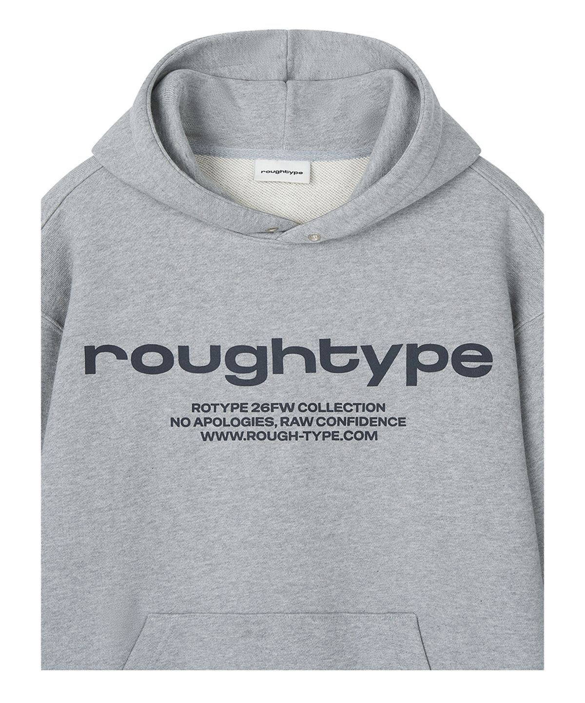 로타입(ROUGHTYPE) Signature Oversized Hoodie - Gray