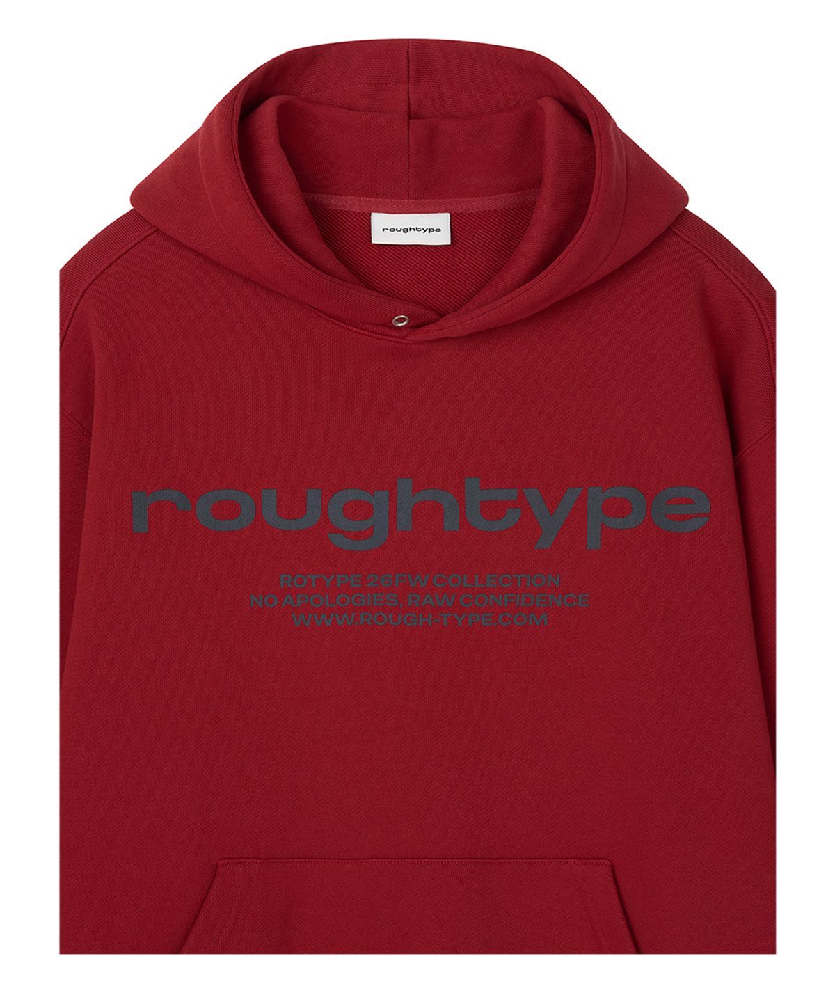 로타입(ROUGHTYPE) Signature Oversized Hoodie - Red