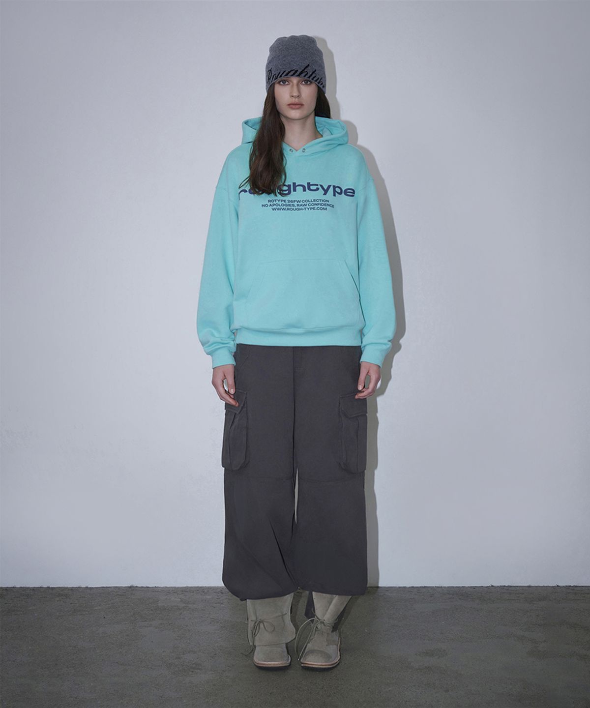 로타입(ROUGHTYPE) Signature Oversized Hoodie - Mint