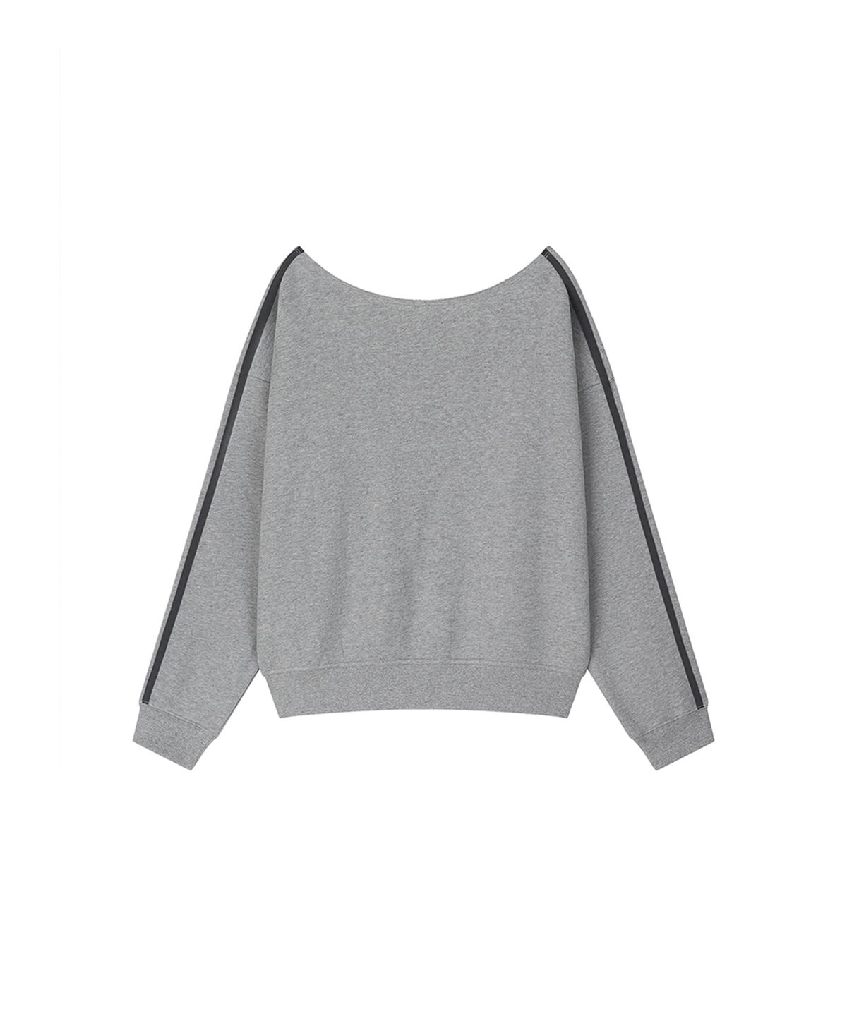 로타입(ROUGHTYPE) Trackline Off-Shoulder Sweatshirt - Gray