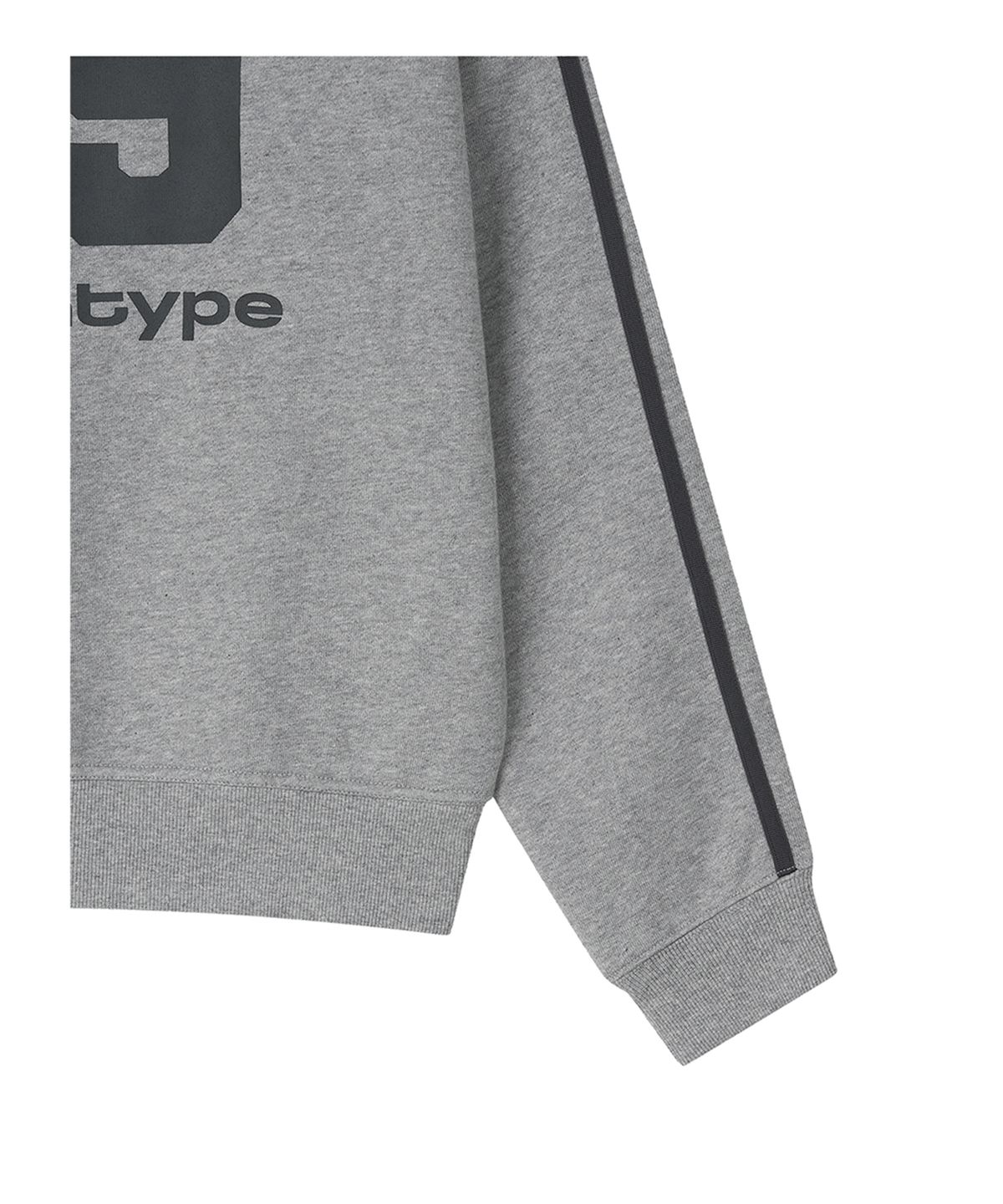로타입(ROUGHTYPE) Trackline Off-Shoulder Sweatshirt - Gray