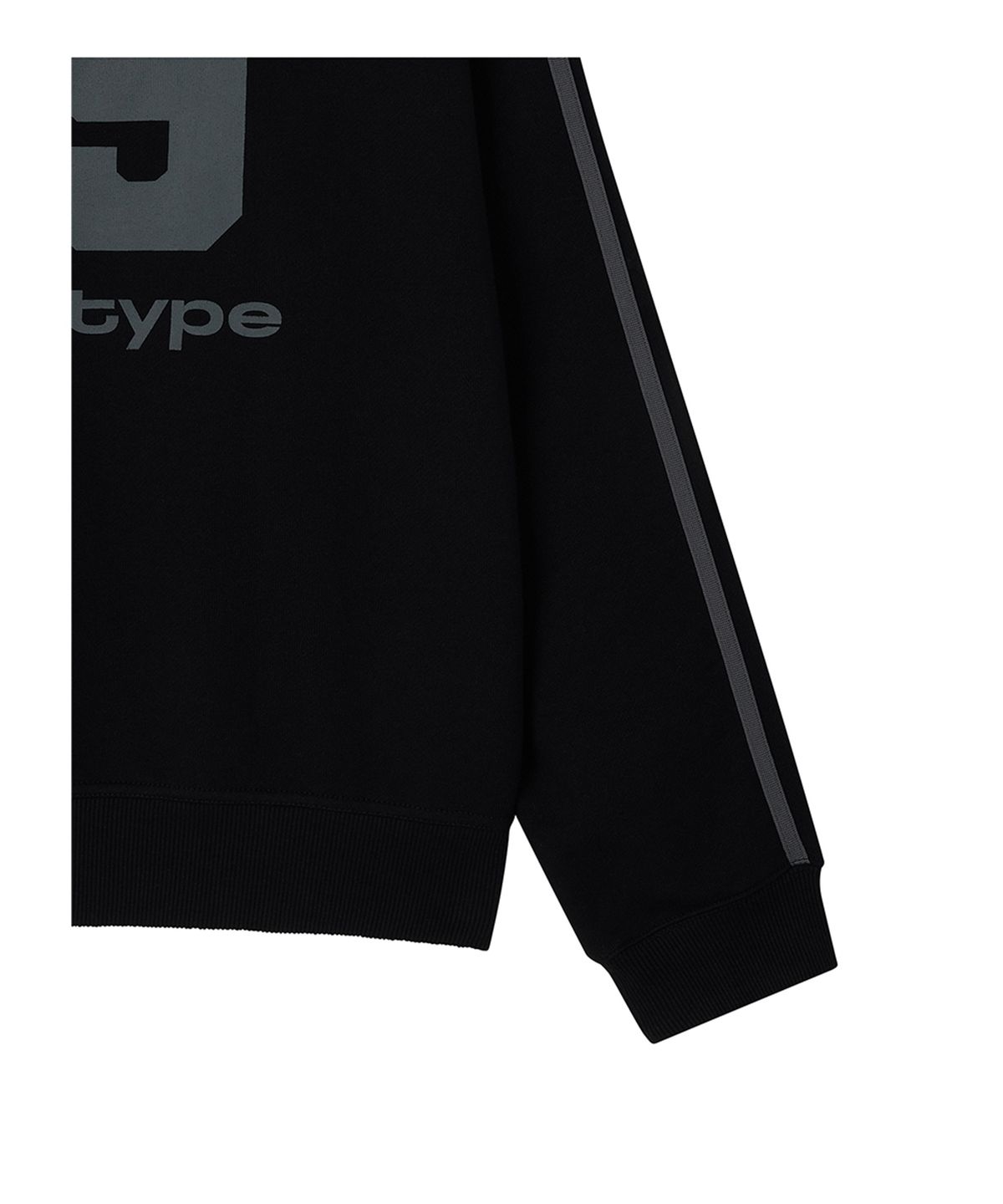 로타입(ROUGHTYPE) Trackline Off-Shoulder Sweatshirt - Black