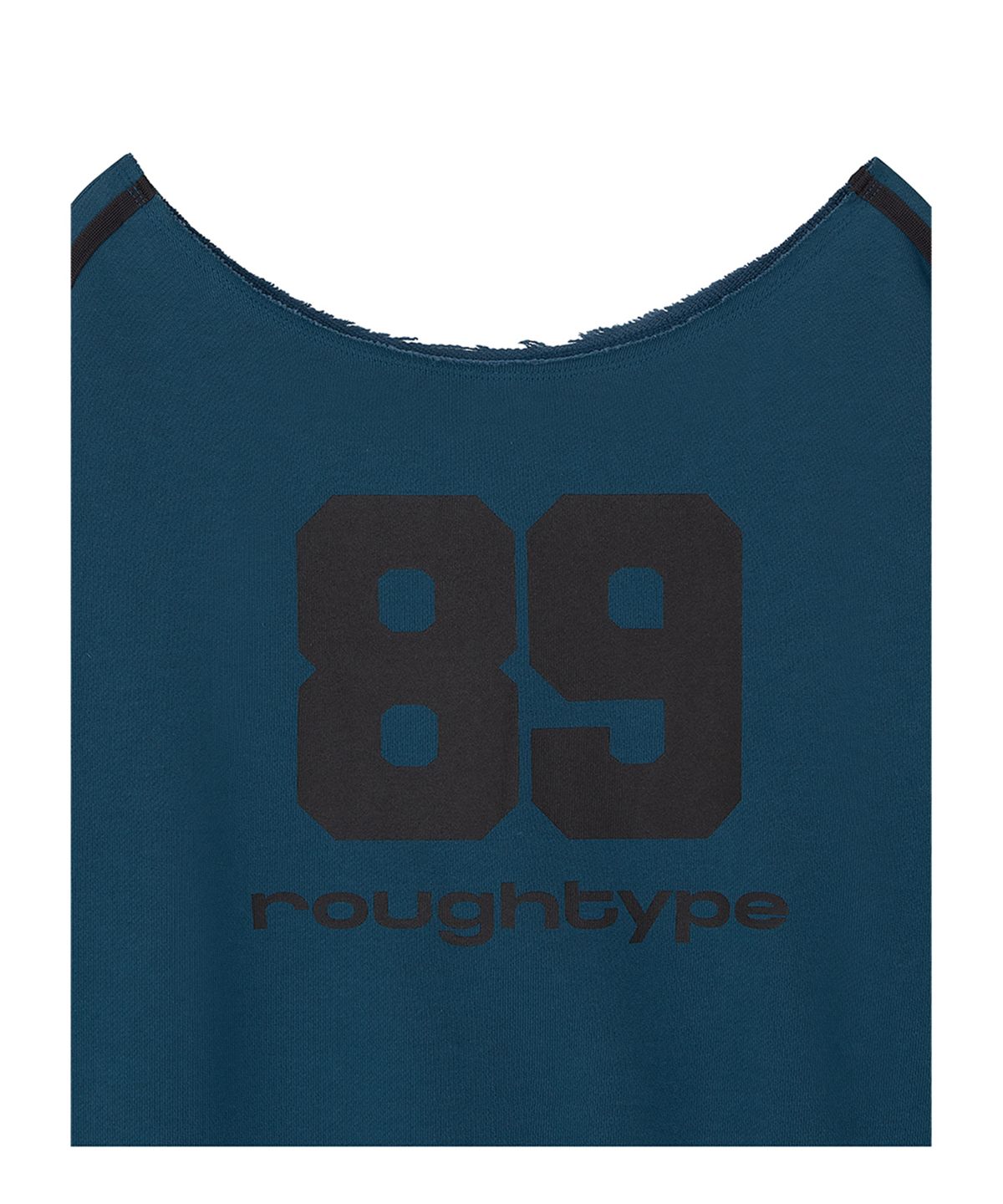 로타입(ROUGHTYPE) Trackline Off-Shoulder Sweatshirt - Blue green