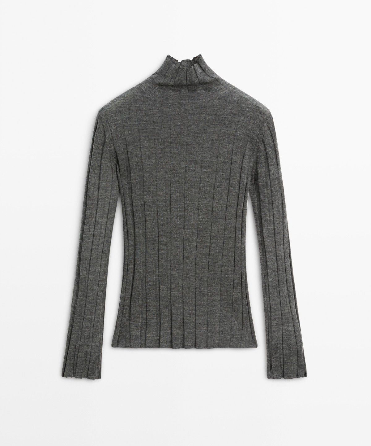 마시모두띠(MASSIMO DUTTI) 골지 모크 넥 니트 스웨터