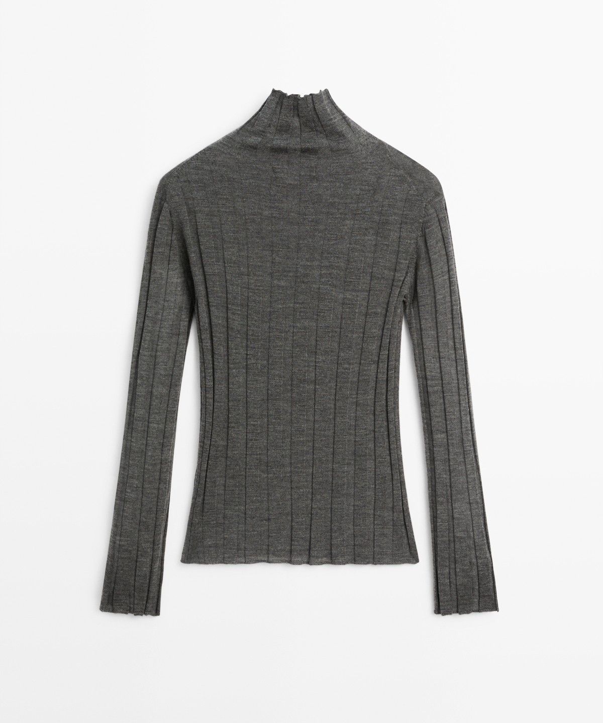 마시모두띠(MASSIMO DUTTI) 골지 모크 넥 니트 스웨터