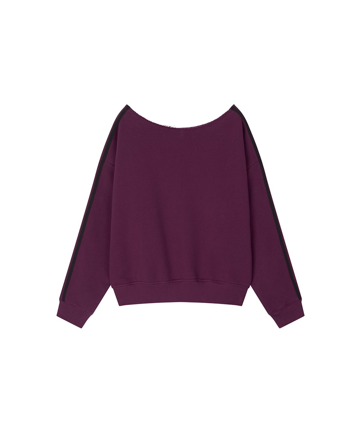 로타입(ROUGHTYPE) Trackline Off-Shoulder Sweatshirt - Purple
