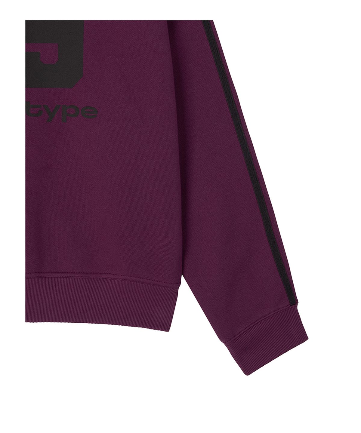 로타입(ROUGHTYPE) Trackline Off-Shoulder Sweatshirt - Purple