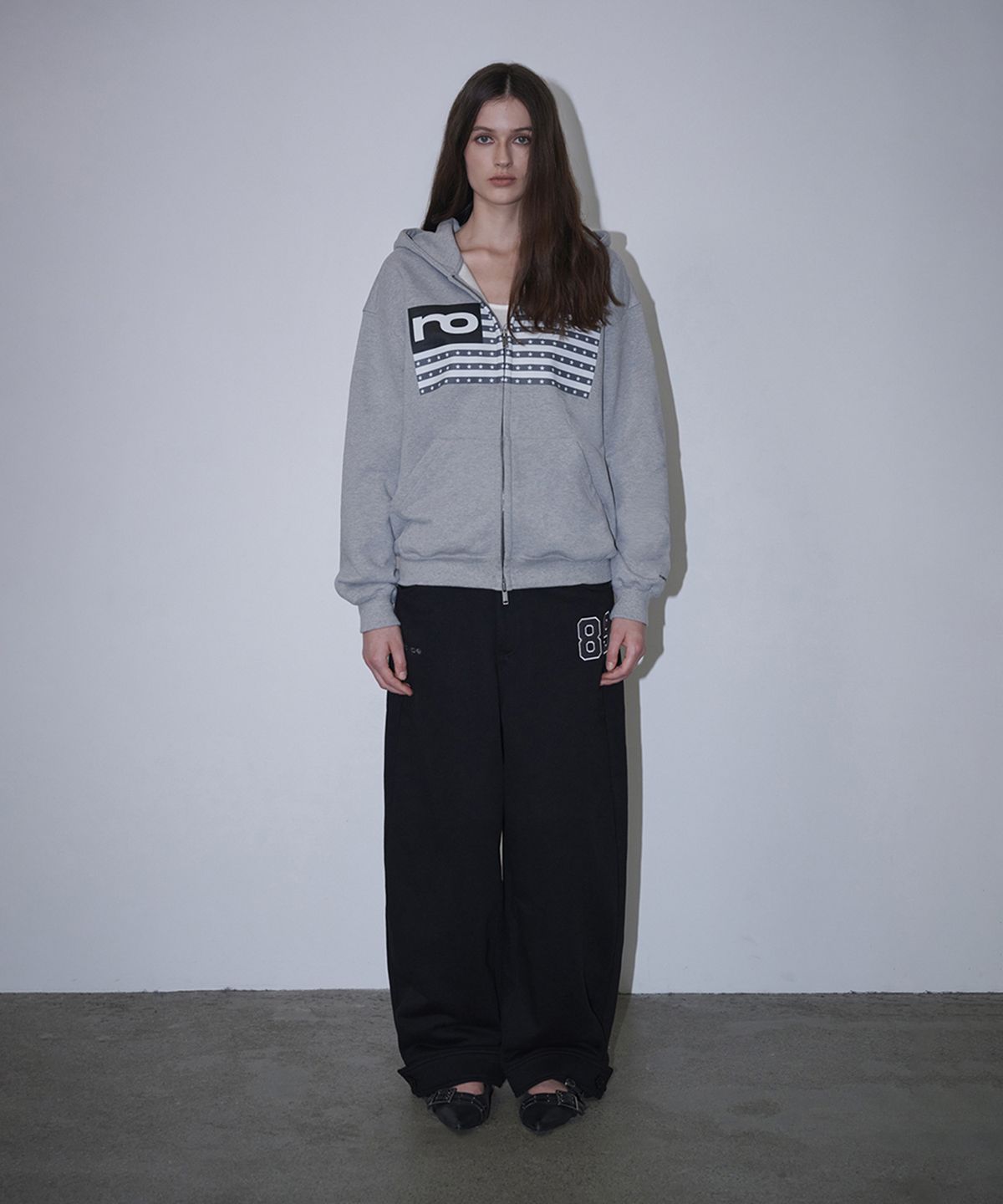 로타입(ROUGHTYPE) RO American Hoodie Zip-up - Gray