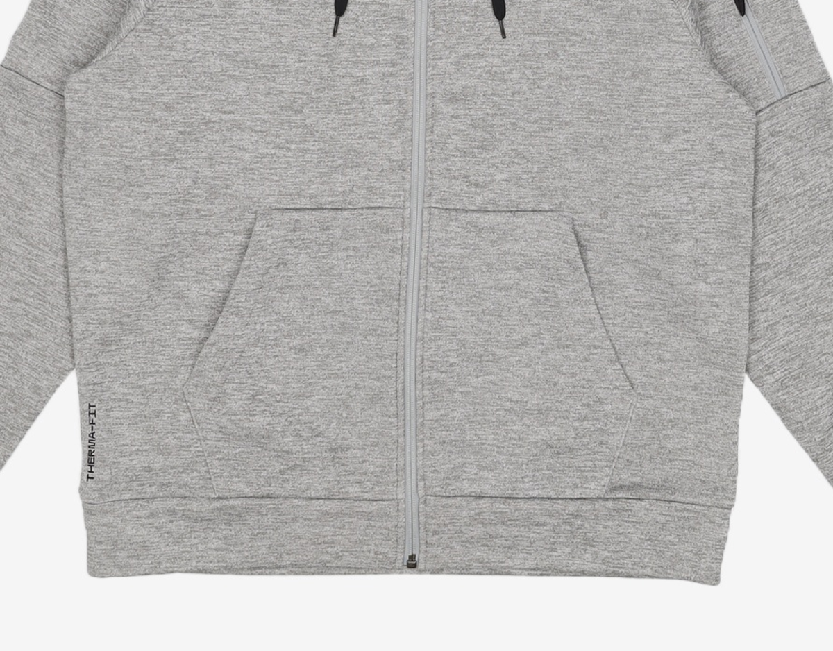 나이키(NIKE) 써마 핏 풀집 피트니스 후디 M - 다크 그레이 헤더:파티클 그레이:블랙 / DQ4831-063 L