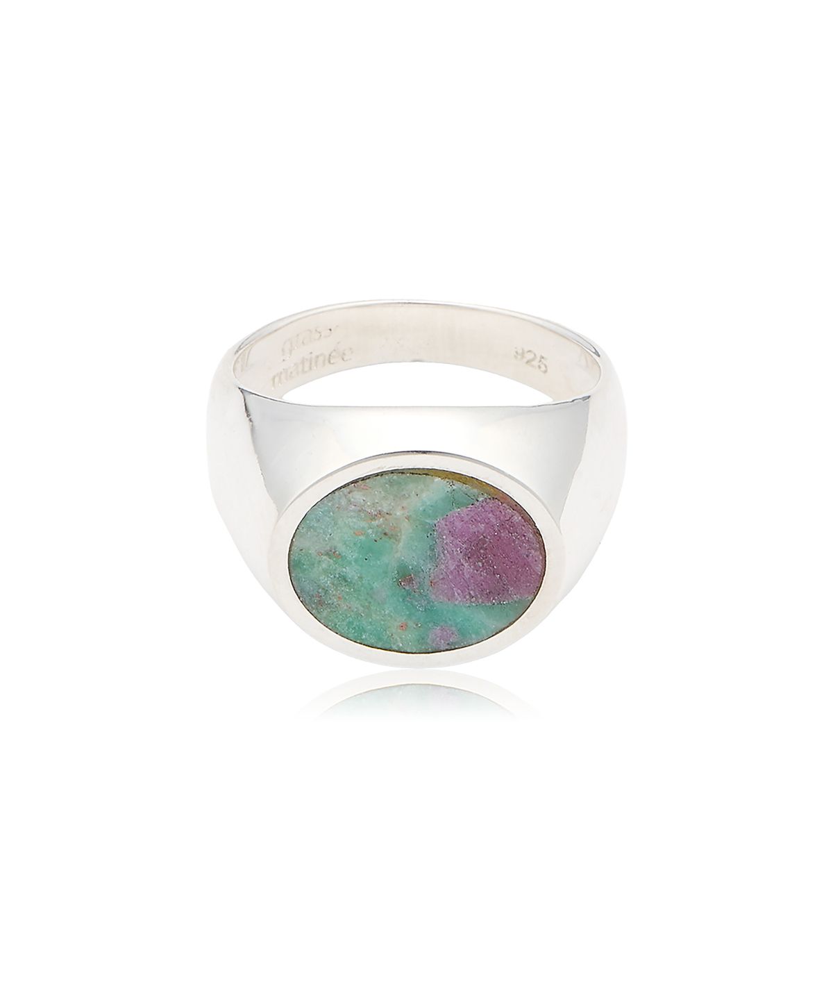 그라스마티네(GRASSE MATINEE) Oval Signet Ring Ruby Zoisite