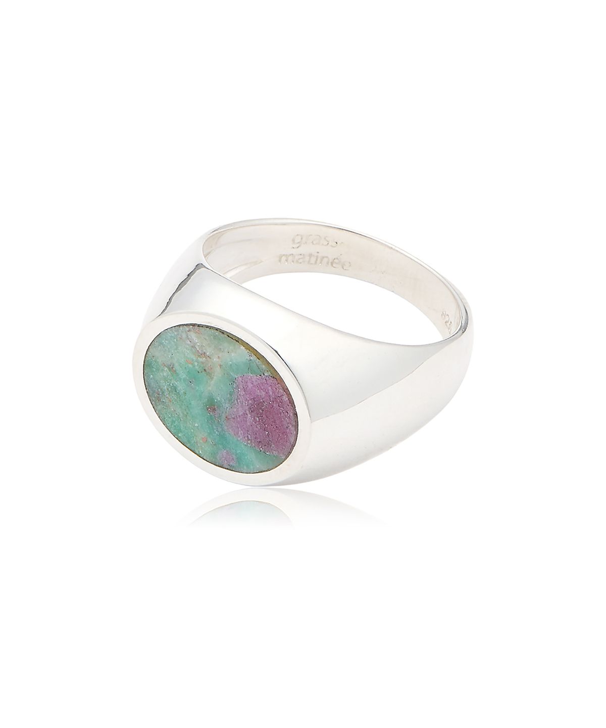그라스마티네(GRASSE MATINEE) Oval Signet Ring Ruby Zoisite