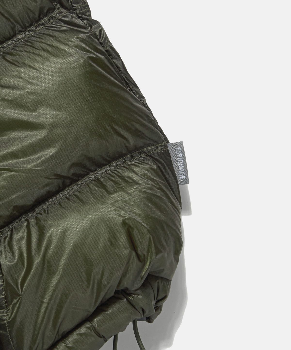 에스피오나지(ESPIONAGE) Sheer Shell Padded Jacket Olive