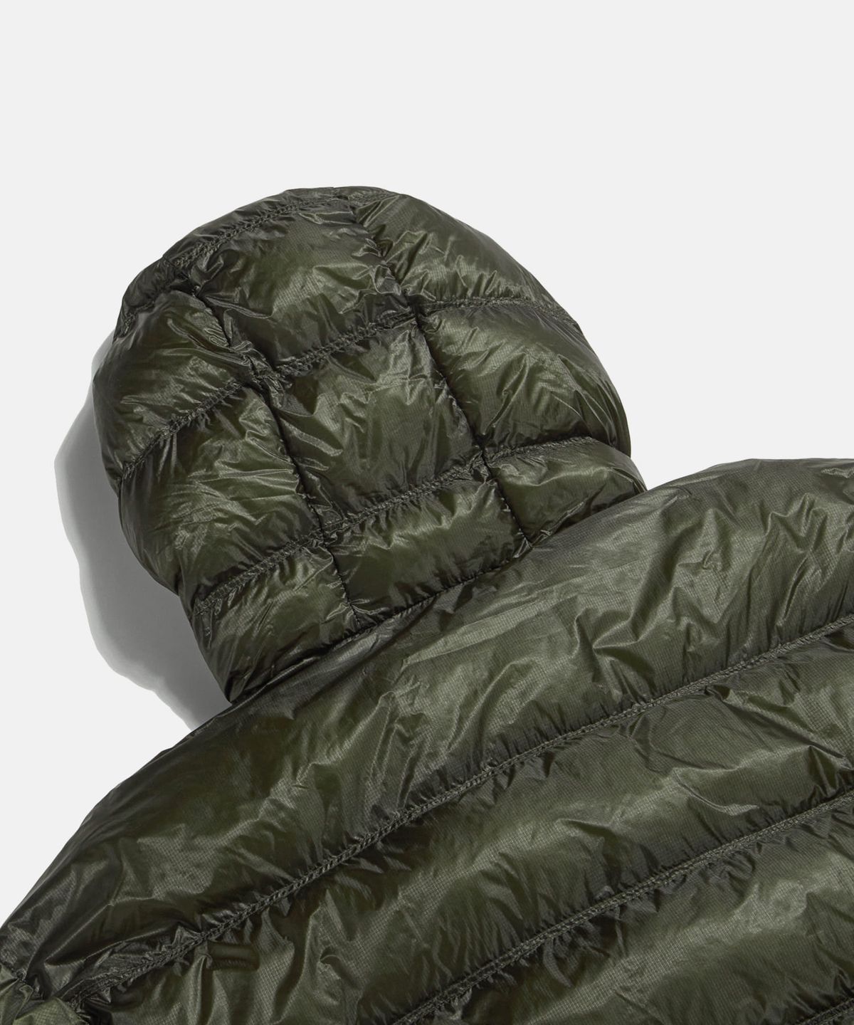 에스피오나지(ESPIONAGE) Sheer Shell Padded Jacket Olive