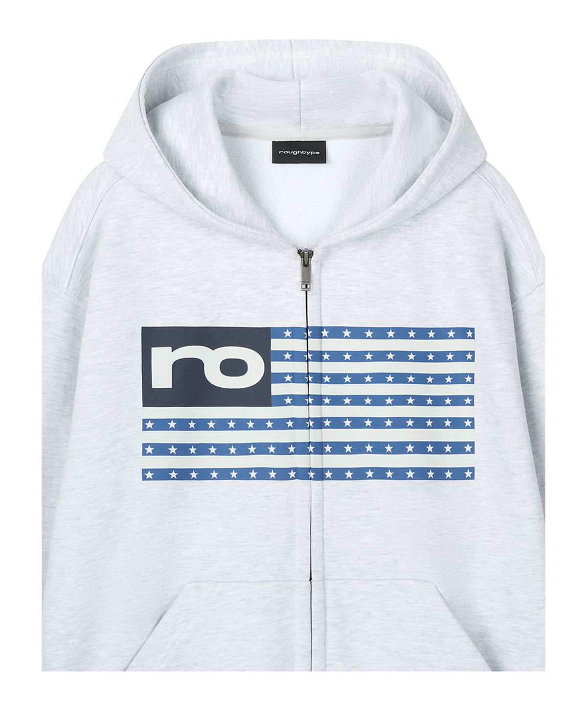 로타입(ROUGHTYPE) RO American Hoodie Zip-up - White melange