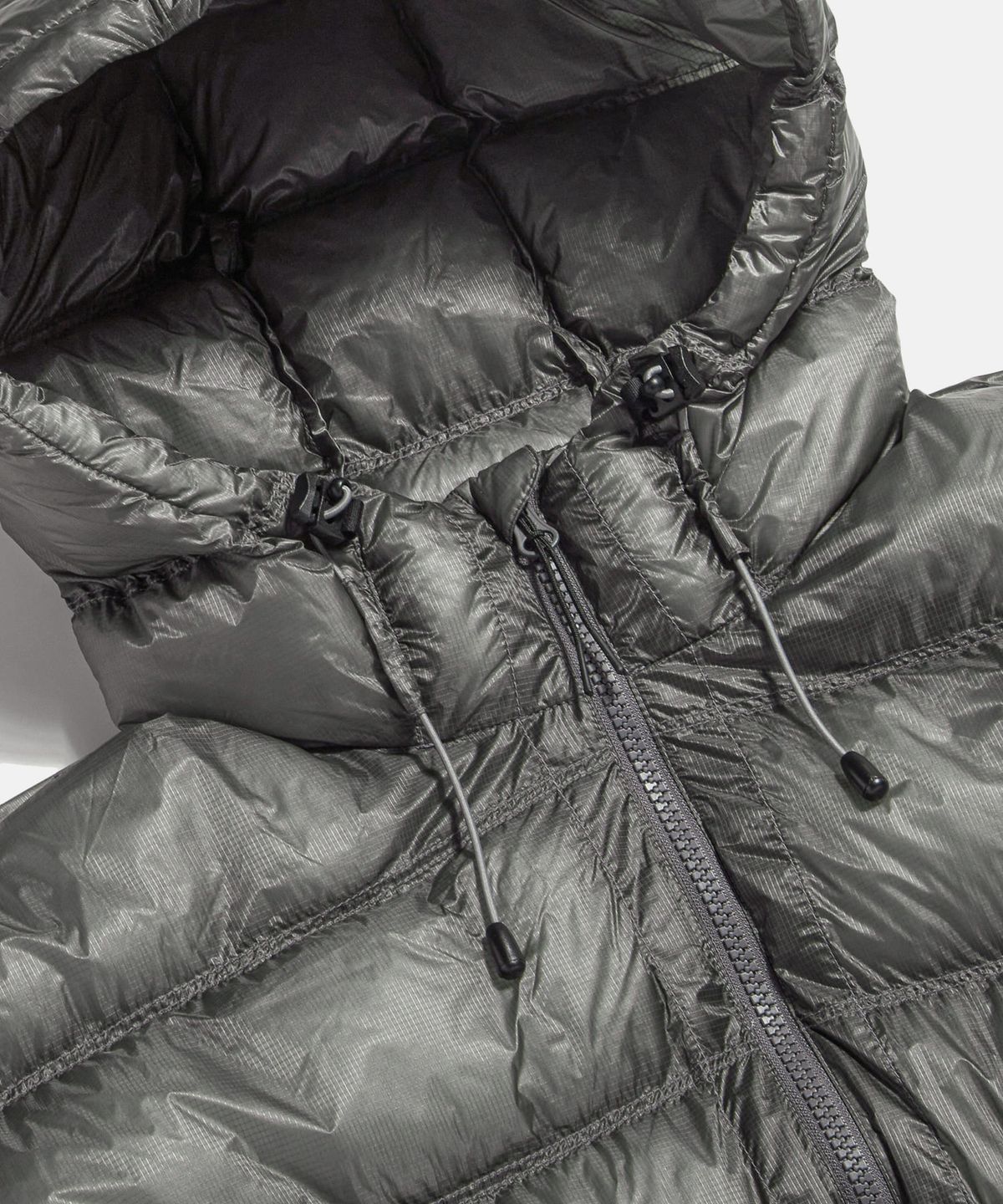 에스피오나지(ESPIONAGE) Sheer Shell Padded Jacket Grey