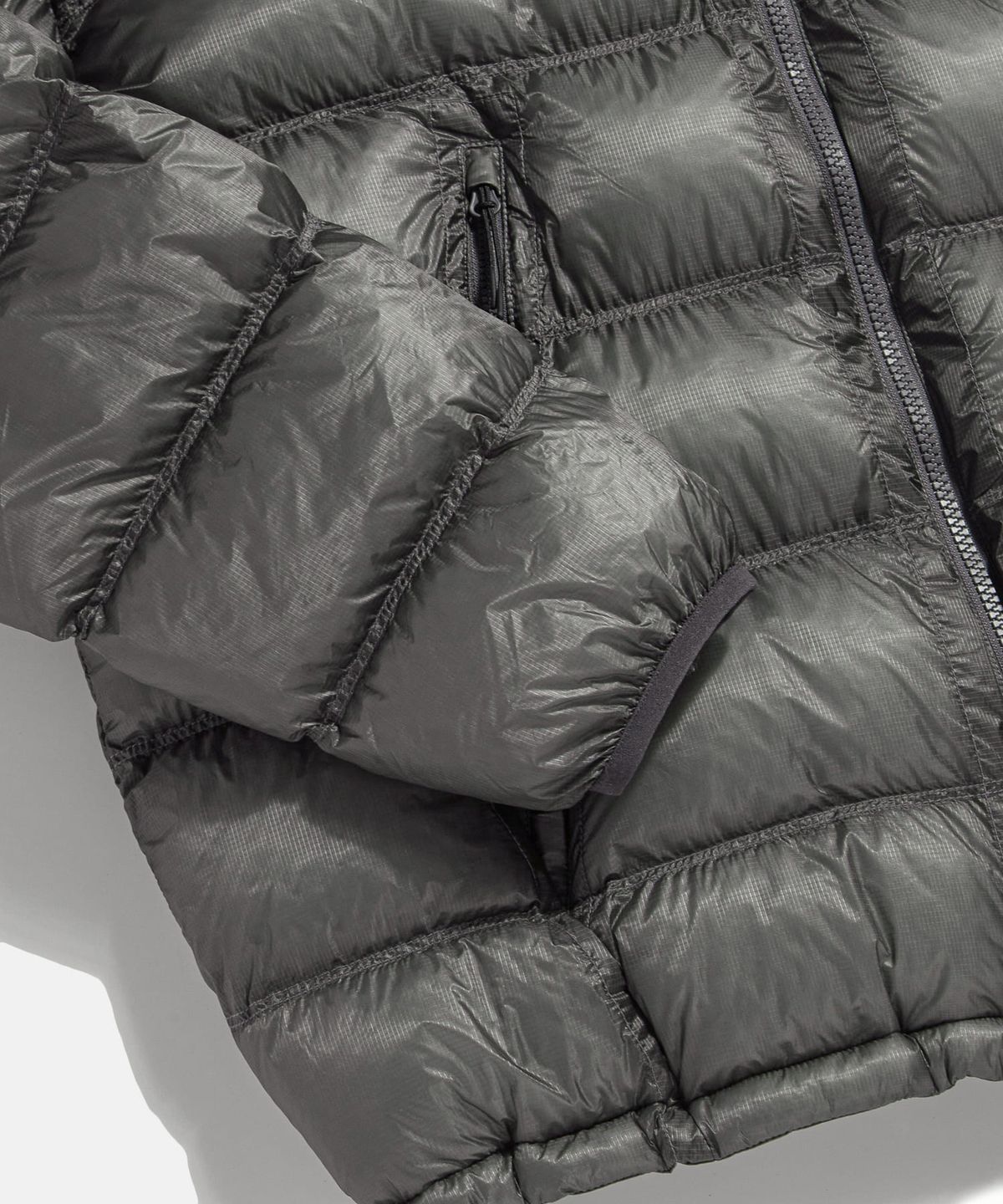 에스피오나지(ESPIONAGE) Sheer Shell Padded Jacket Grey