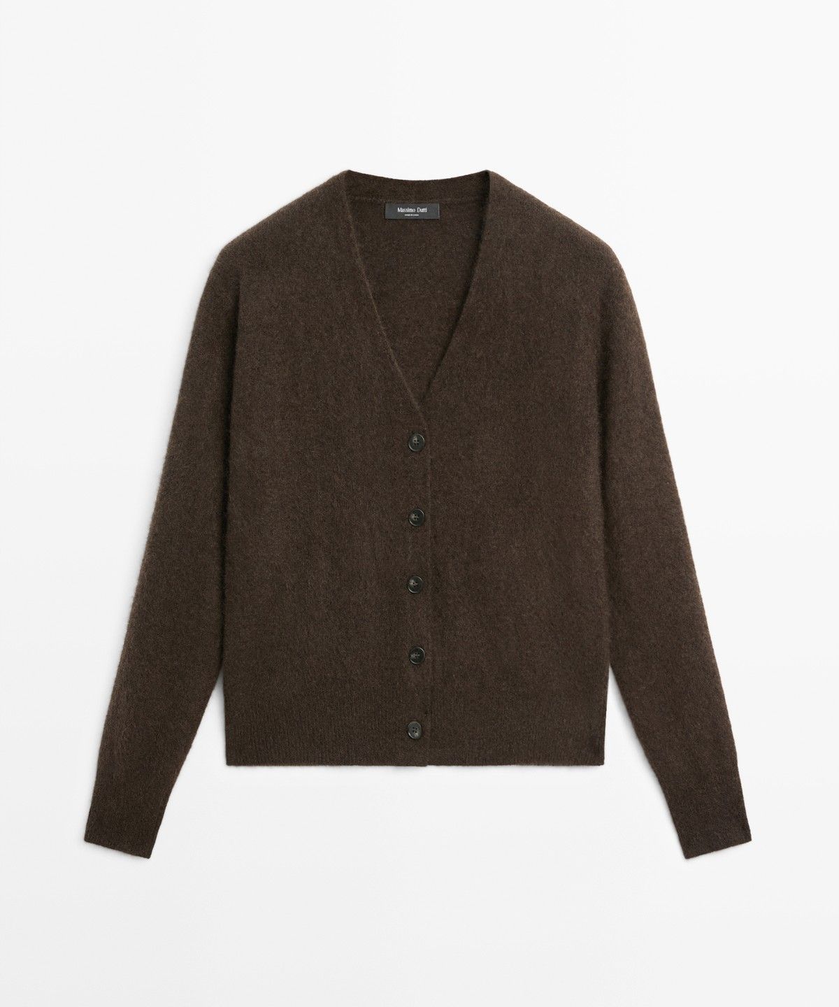마시모두띠(MASSIMO DUTTI) 울 브러시드 V넥 니트 가디건