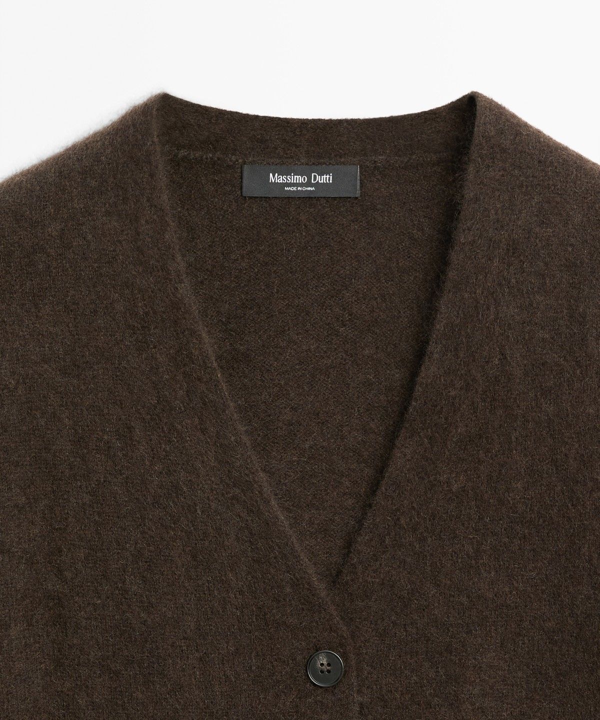 마시모두띠(MASSIMO DUTTI) 울 브러시드 V넥 니트 가디건