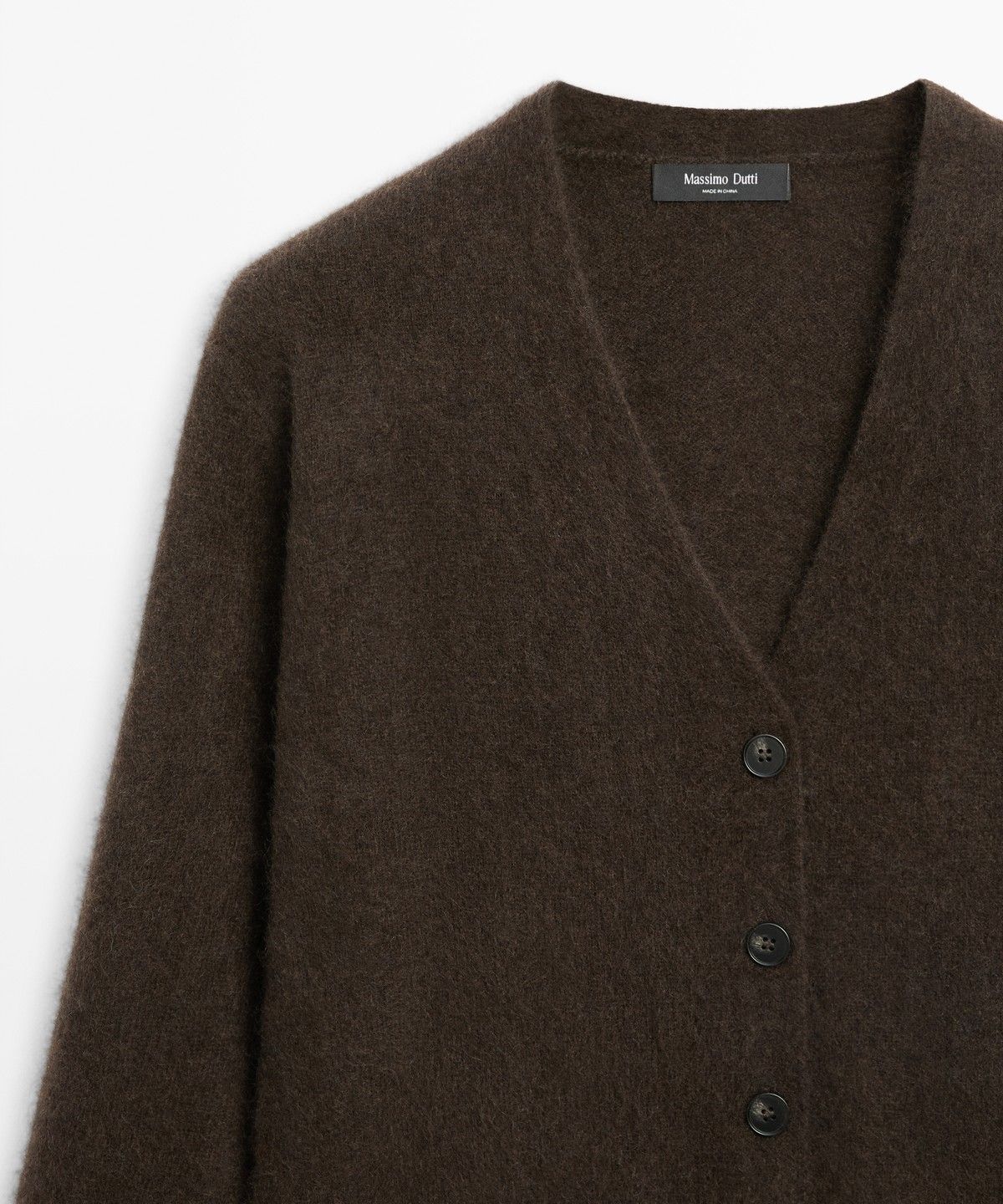 마시모두띠(MASSIMO DUTTI) 울 브러시드 V넥 니트 가디건