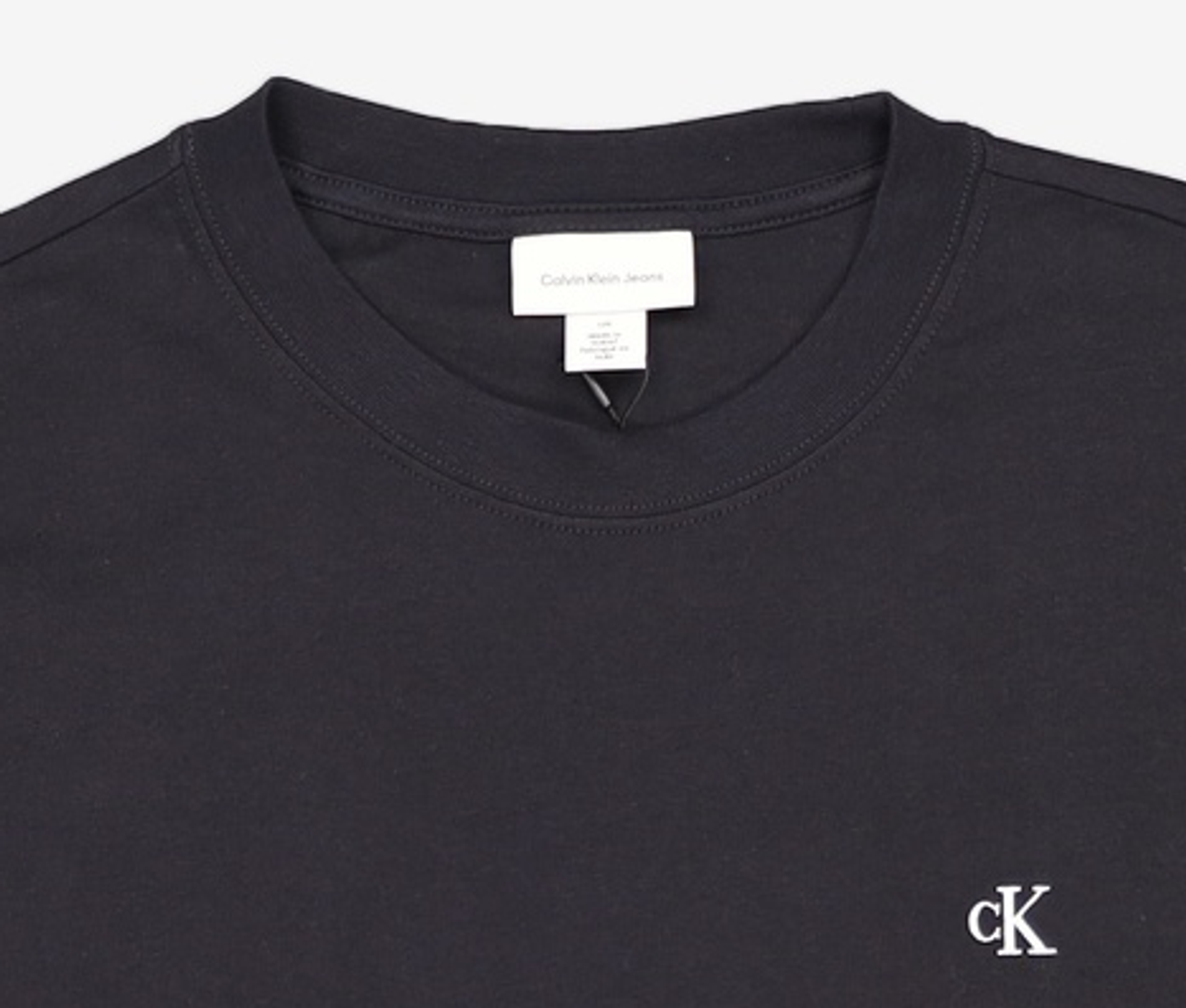 캘빈클라인 진(CALVIN KLEIN JEANS) 남 블랙 릴렉스핏 아카이브 로고 크루넥 반팔 티셔츠 40HM229 BAE L