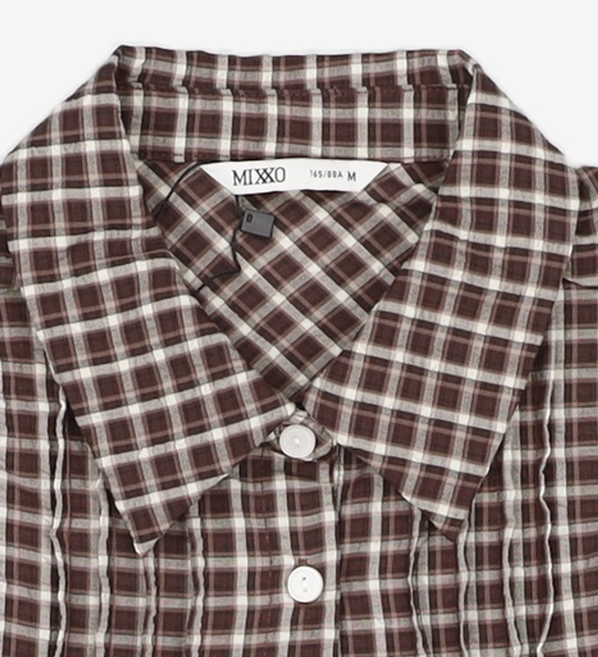미쏘(MIXXO) 롤업 체크 반팔 셔츠 RE YAF55SS_MIWYAF90QS M