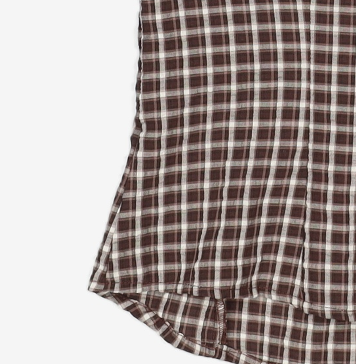 미쏘(MIXXO) 롤업 체크 반팔 셔츠 RE YAF55SS_MIWYAF90QS M