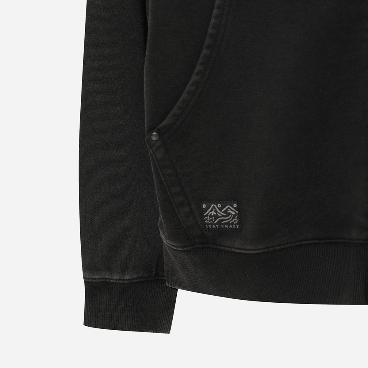 디오디(DOD) 페이드 워싱 후드집업(BLACK)