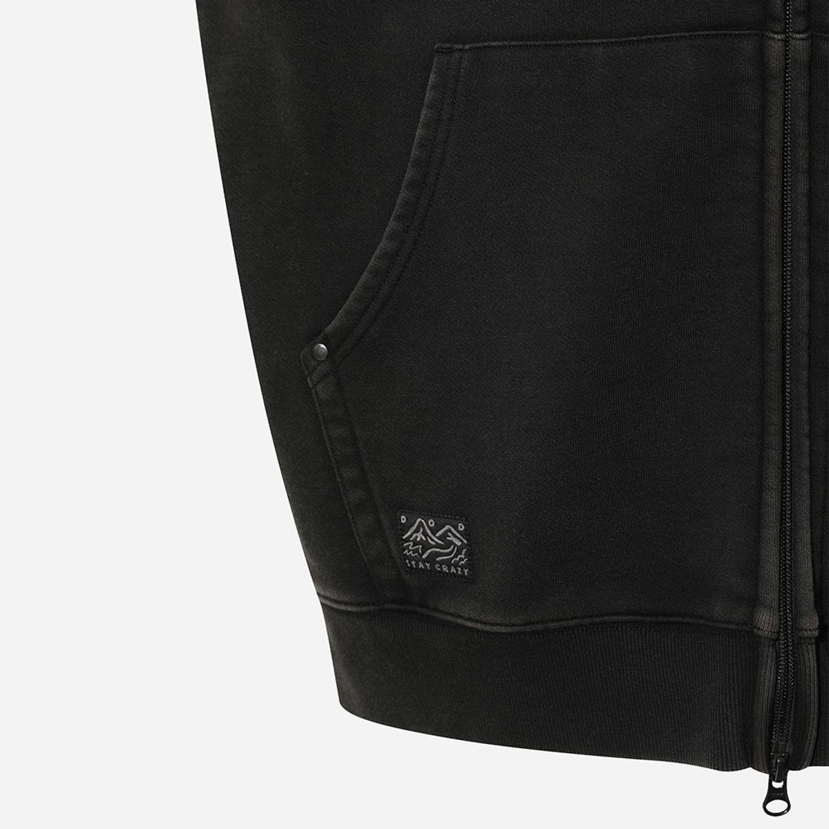 디오디(DOD) 페이드 워싱 후드집업(BLACK)