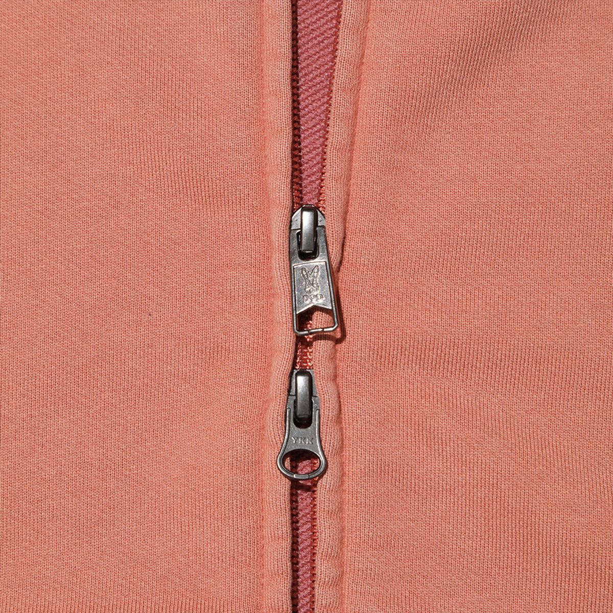 디오디(DOD) 여성) 페이드 워싱 크롭 후드집업(PINK)