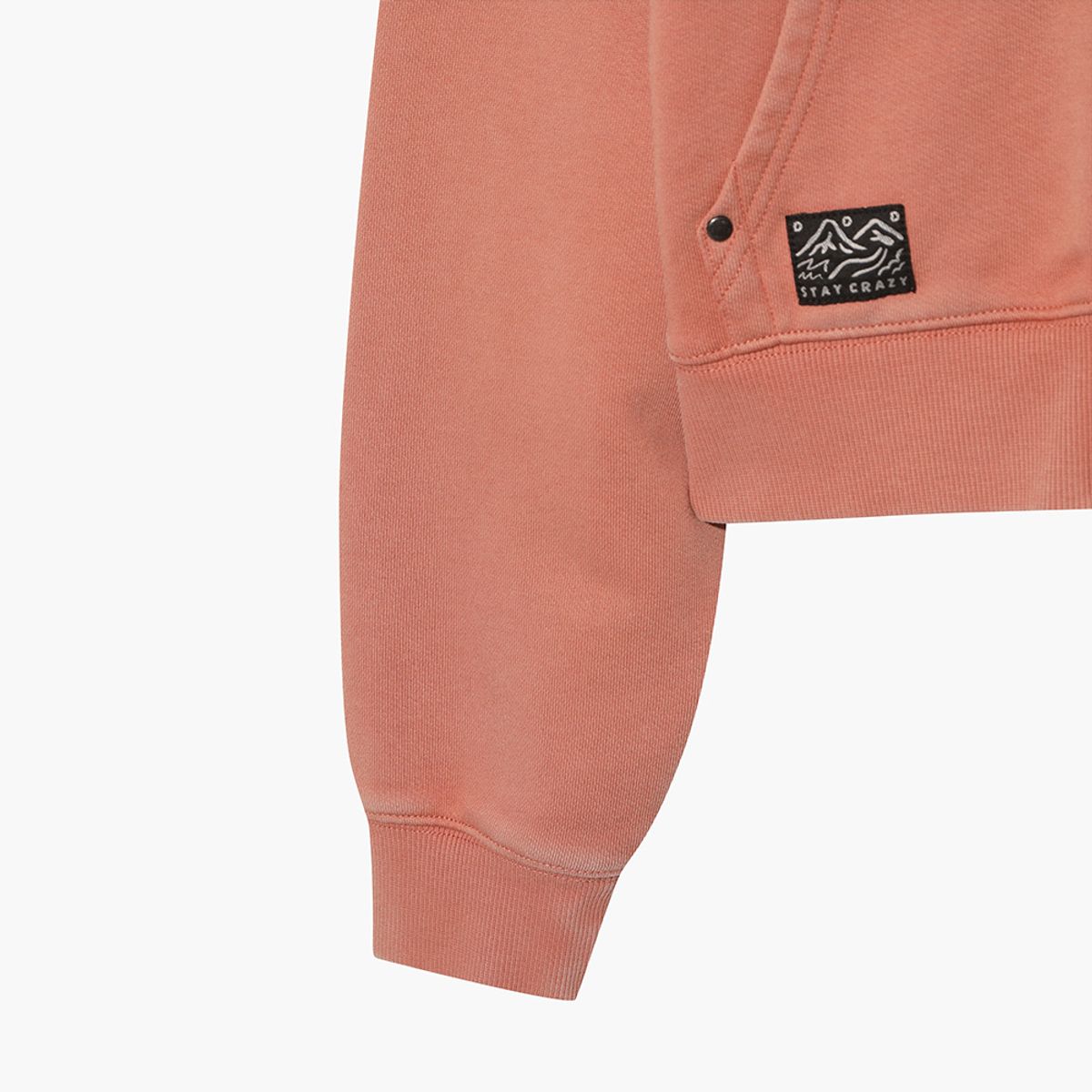 디오디(DOD) 여성) 페이드 워싱 크롭 후드집업(PINK)