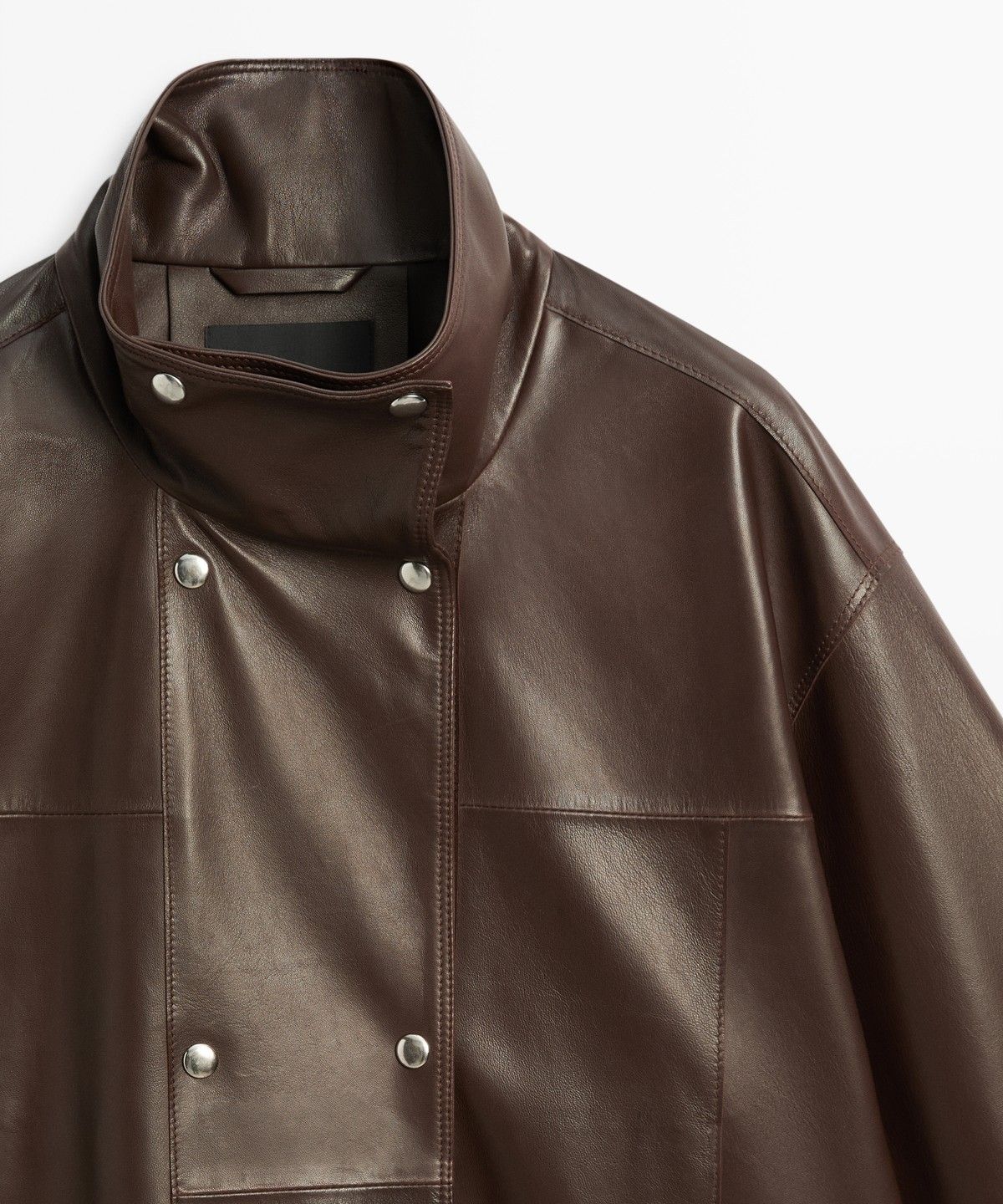 마시모두띠(MASSIMO DUTTI) 플래킷 디테일 나파 가죽 자켓