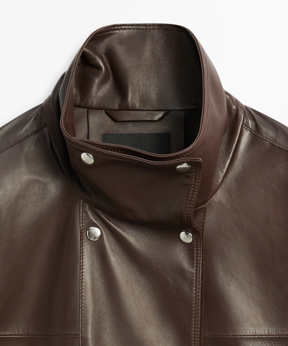 마시모두띠(MASSIMO DUTTI) 플래킷 디테일 나파 가죽 자켓