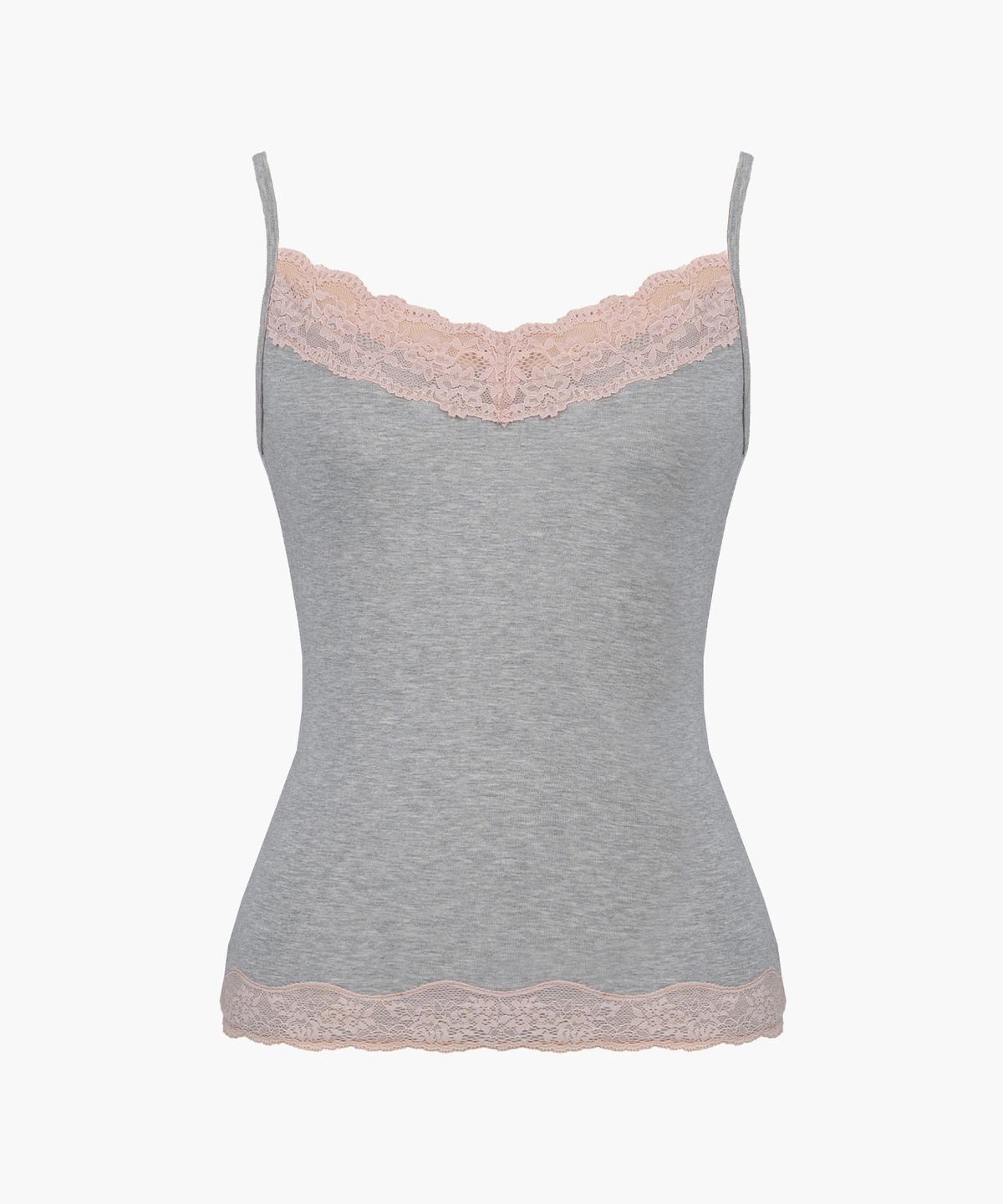러프넥(ROUGHNECK) Soft Lace Sleeveless Gray