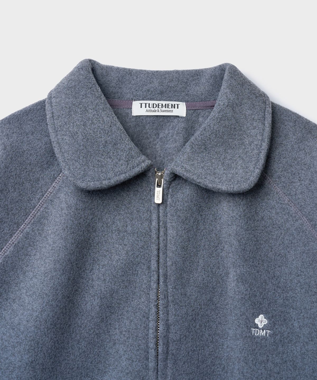 튜드먼트(TTUDEMENT) 50s FLEECE ZIP-UP JUMPER_CHARCOAL