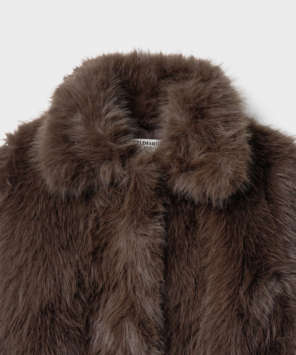 튜드먼트(TTUDEMENT) FAUX FUR SHORT JACKET_BROWN