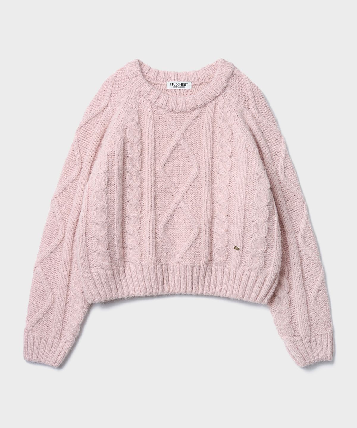 튜드먼트(TTUDEMENT) CABLE KNIT PULLOVER_PINK