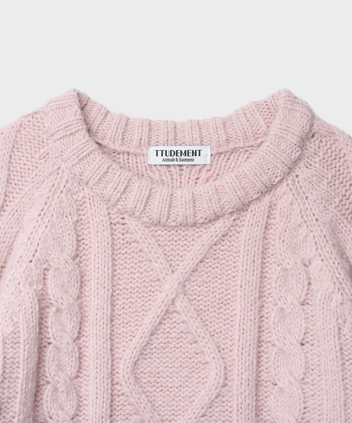 튜드먼트(TTUDEMENT) CABLE KNIT PULLOVER_PINK