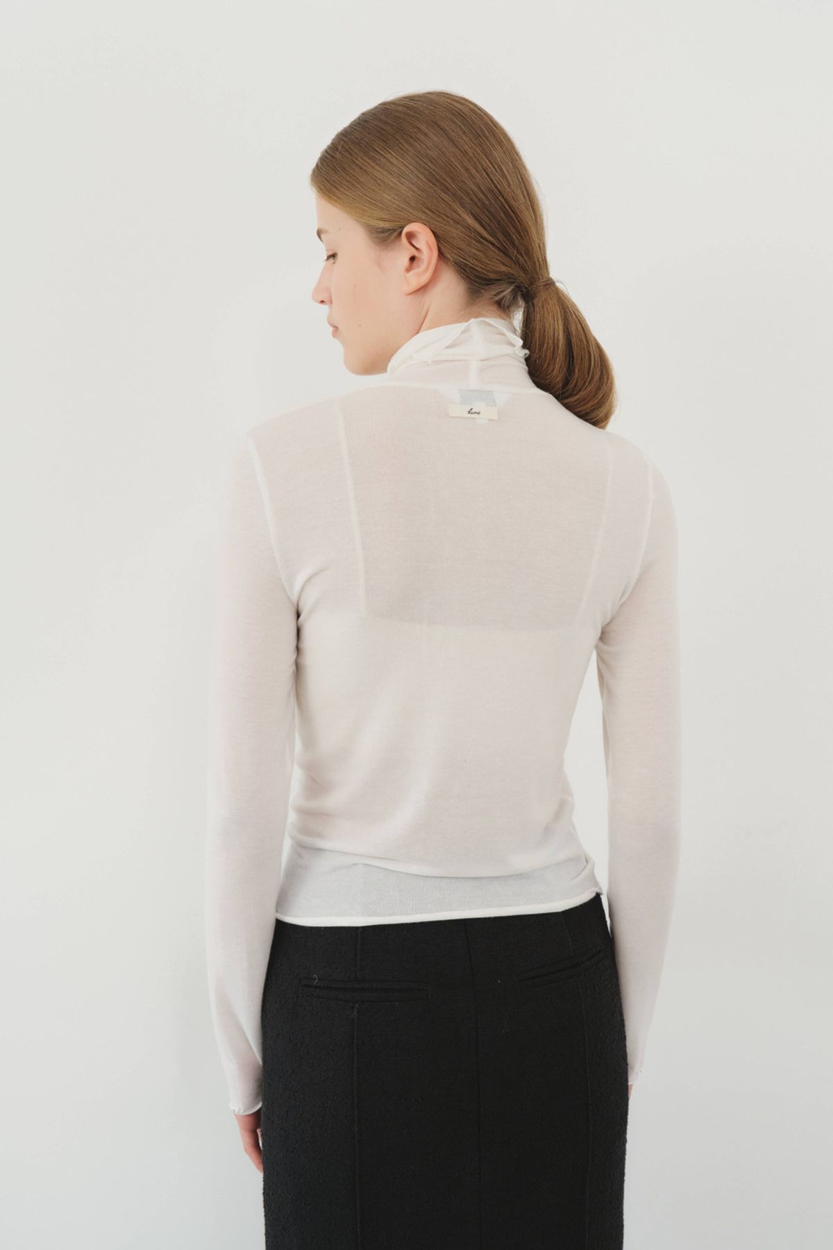 쿠메(KUMÉ) Layering Turtleneck Top, Ivory