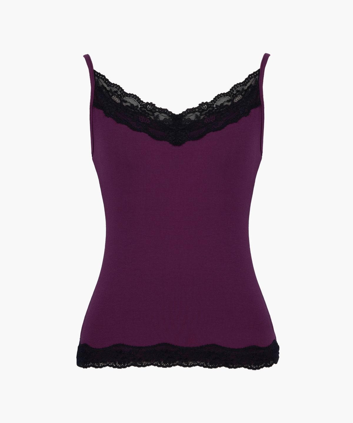 러프넥(ROUGHNECK) Soft Lace Sleeveless Plum