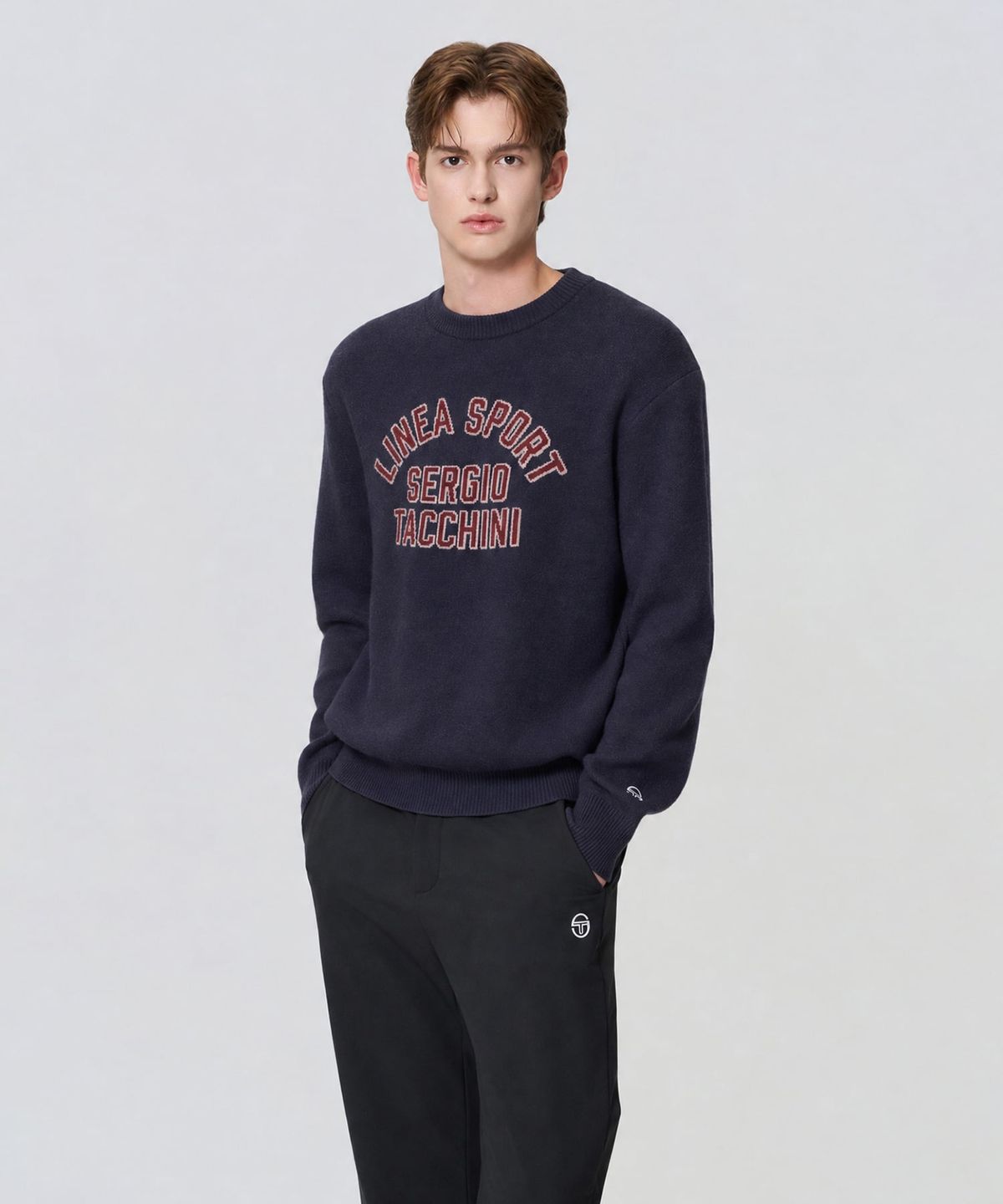 세르지오 타키니(SERGIO TACCHINI) M 라운드 그래픽 스웨터 (Navy)