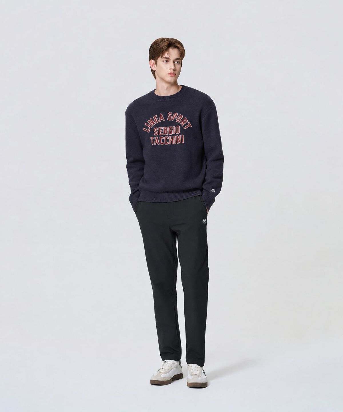 세르지오 타키니(SERGIO TACCHINI) M 라운드 그래픽 스웨터 (Navy)