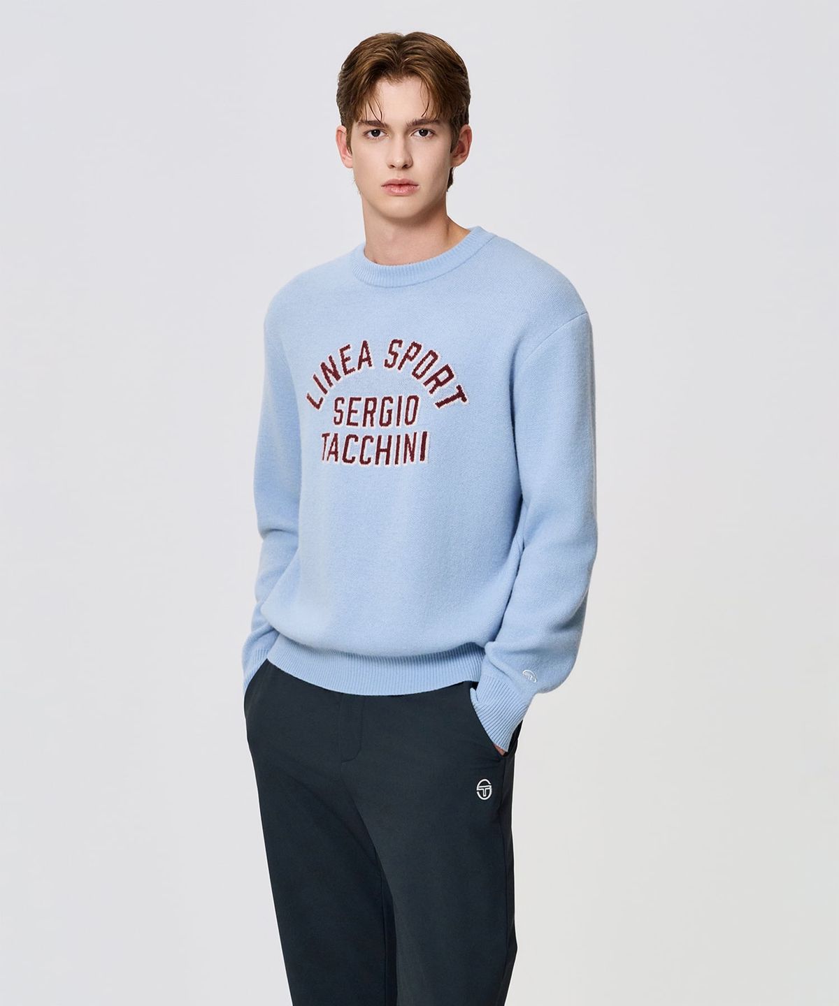 세르지오 타키니(SERGIO TACCHINI) M 라운드 그래픽 스웨터 (Indigo)